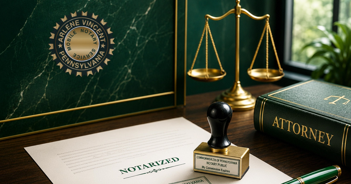 Arlene Vincent Mobile Notary Public Logo