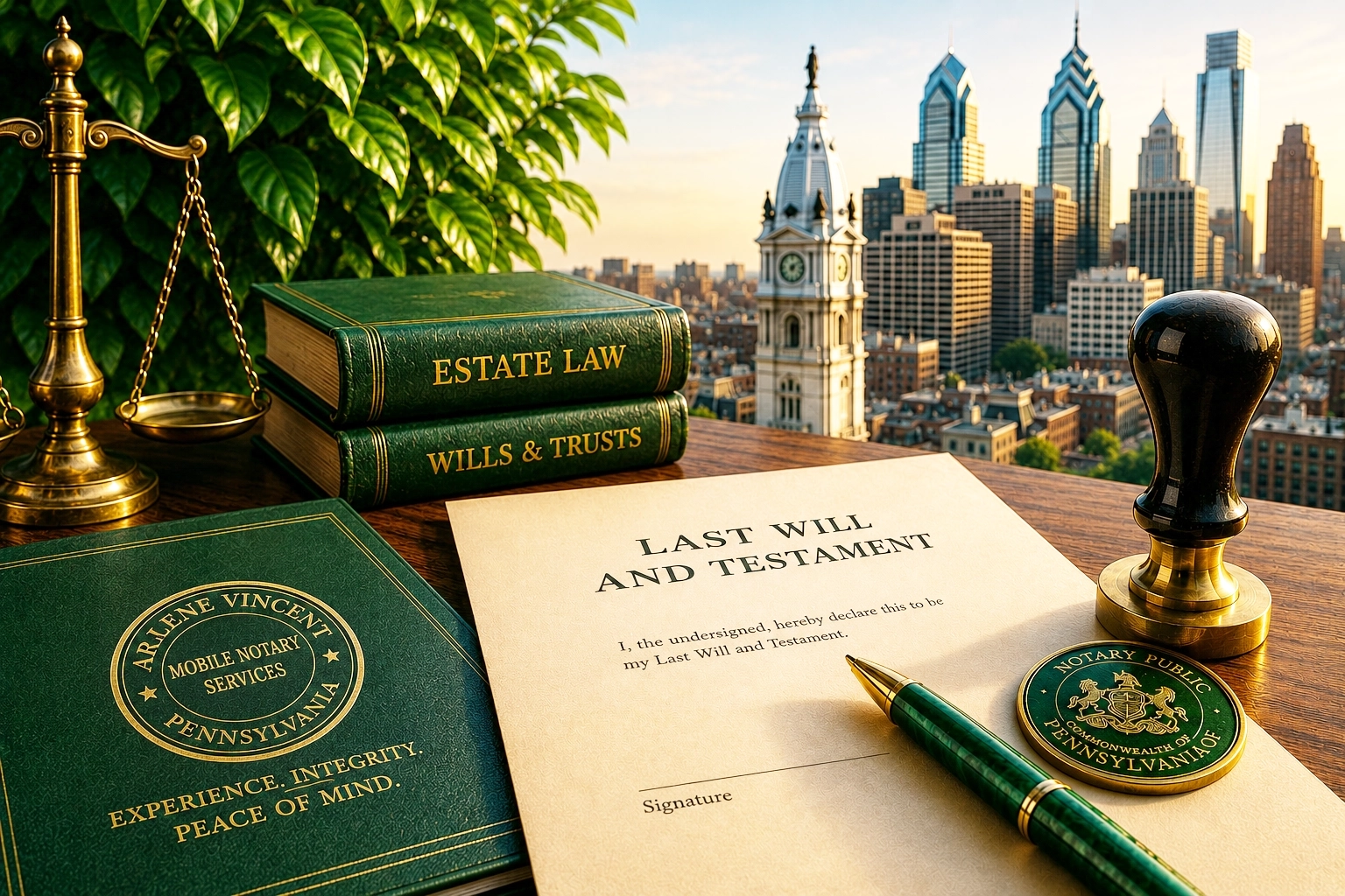 Last Will and Testament Notary Philadelphia PA with Arlene Mobile Notary Services